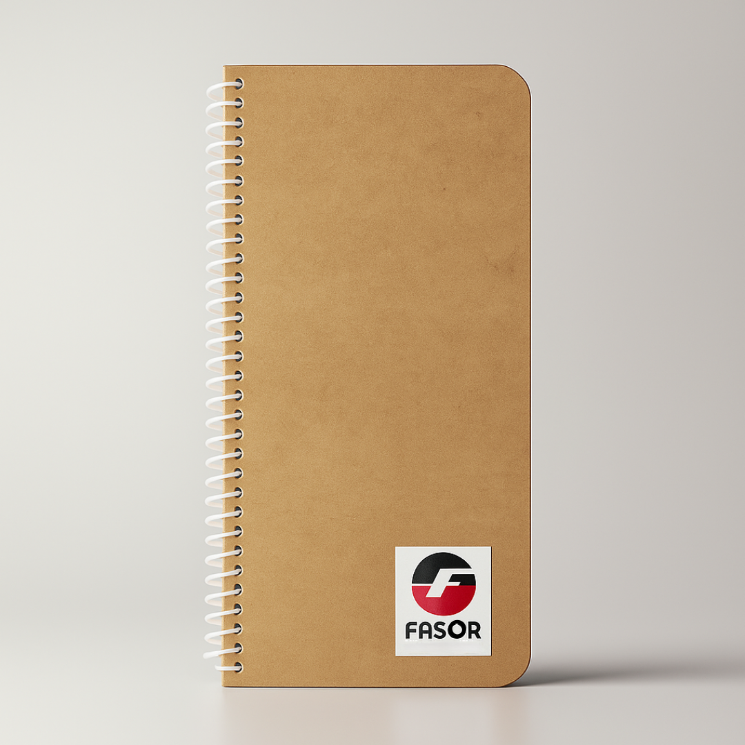 Libreta tipo Tally Book con cubierta resistente y encuadernación espiral utilizada para notas, registros y control de información.